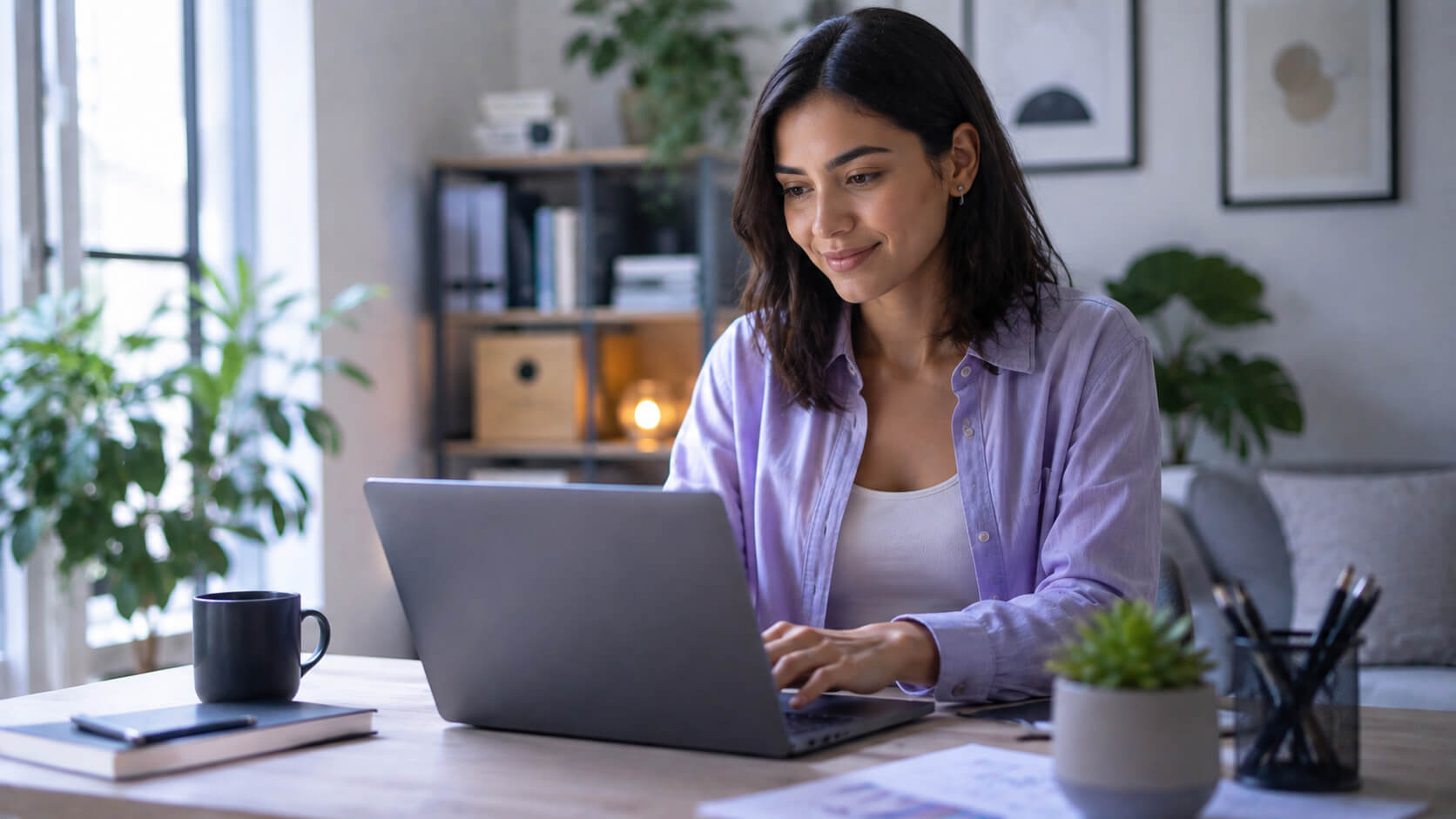 Freelancer enviando una factura a un cliente internacional desde su laptop
