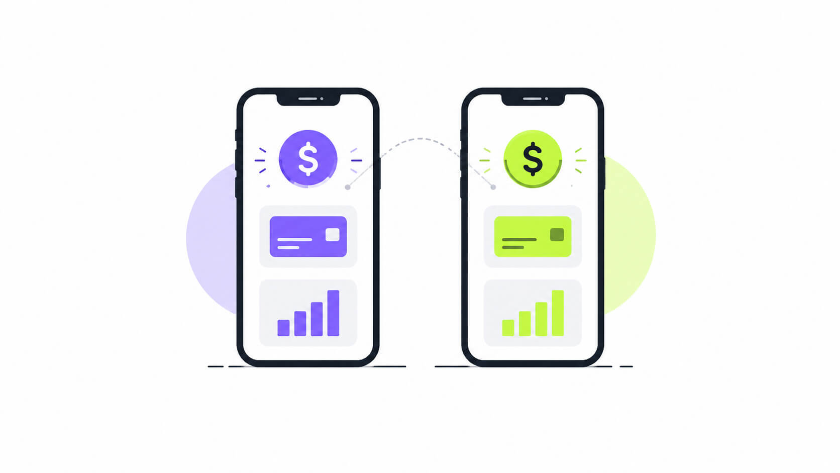 Comparación visual entre dos apps financieras con funciones muy similares