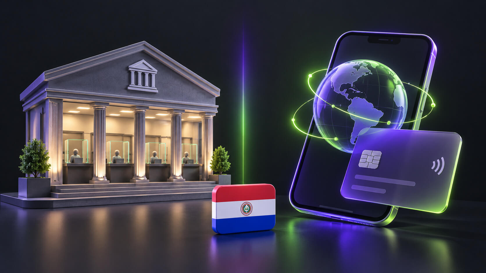 comparando un banco tradicional paraguayo con una cuenta global en dólares como Meru